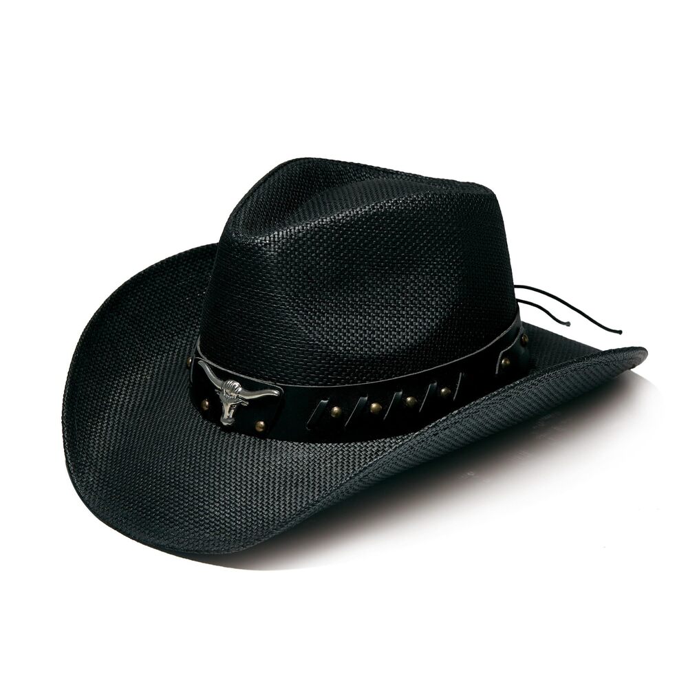 6412 Western Straw Cowboy and Cowgirl Hats with Decorative Bands - Unisex